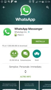 installazione whatsapp su samsung android