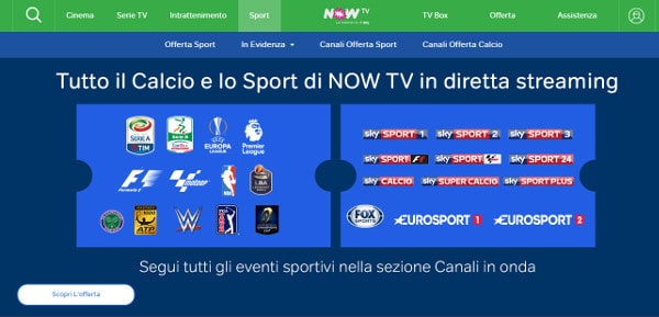 nowtv calcio streaming