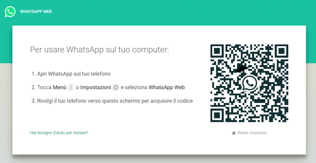 inviare messaggi whatsapp dal PC: whatsapp web