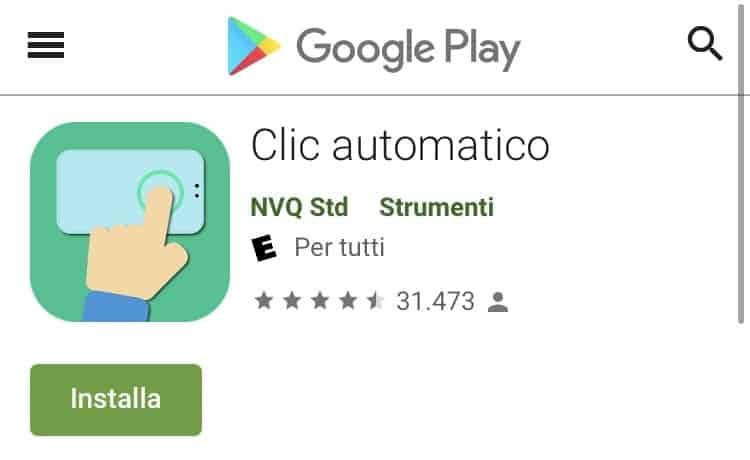 Play Sotre - clic automatico